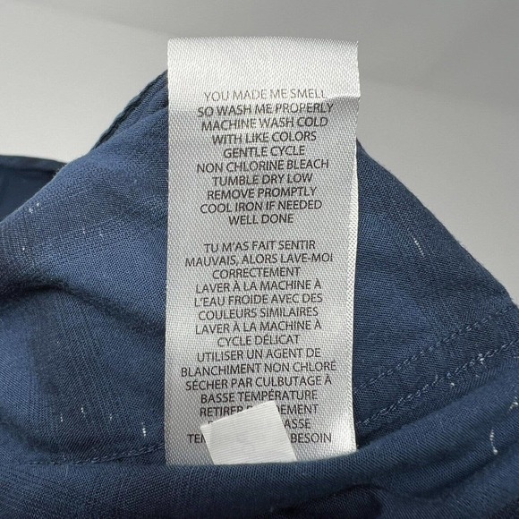 Travis Mathew Mens XL Button Up Shirt Short Sleeve Blue Black Plaid Cotton Blend - Picture 6 of 8